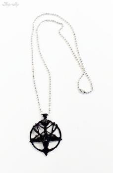 Kugelhalskette Pentagramm mit Ziegenkopf